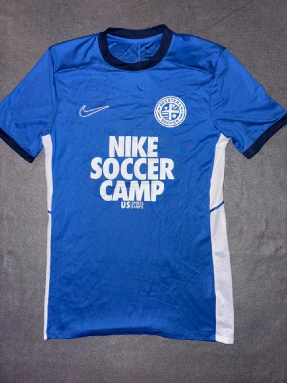 Nike Dri Fit Soccer Camp Jersey Beestra Soccer 2015 Size Small Blue